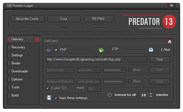 Predator Pain Keylogger v13