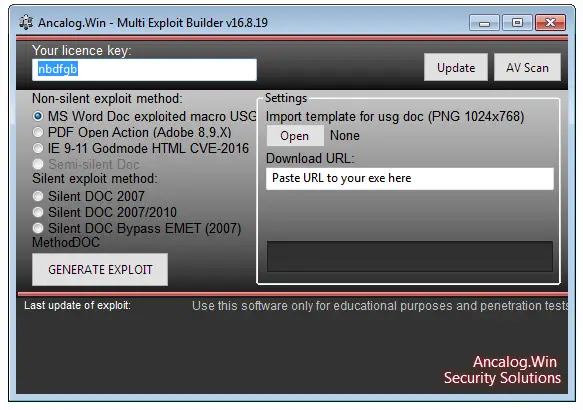 Ancalog Exploit Builder 2025
